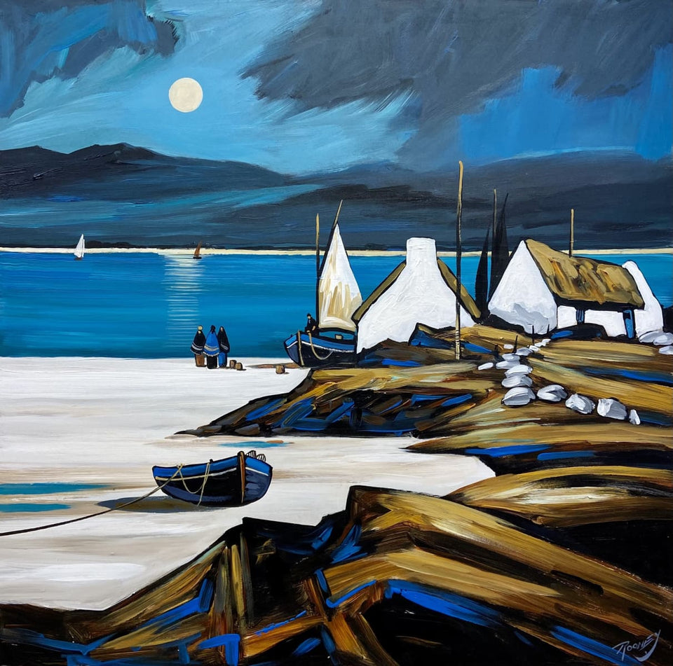 Moonrise On Emerald Bay Original Artwork