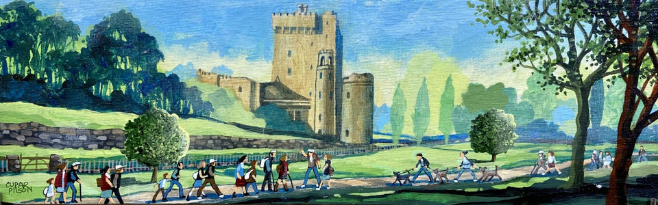 Tourists At Blarney Castle Co.cork Original Artwork