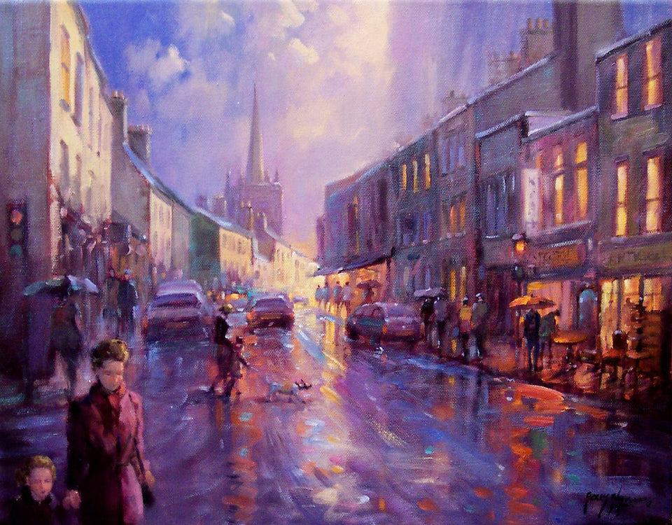 The hustle and bustle of Irelands cities and towns are the focus of these atmospheric works