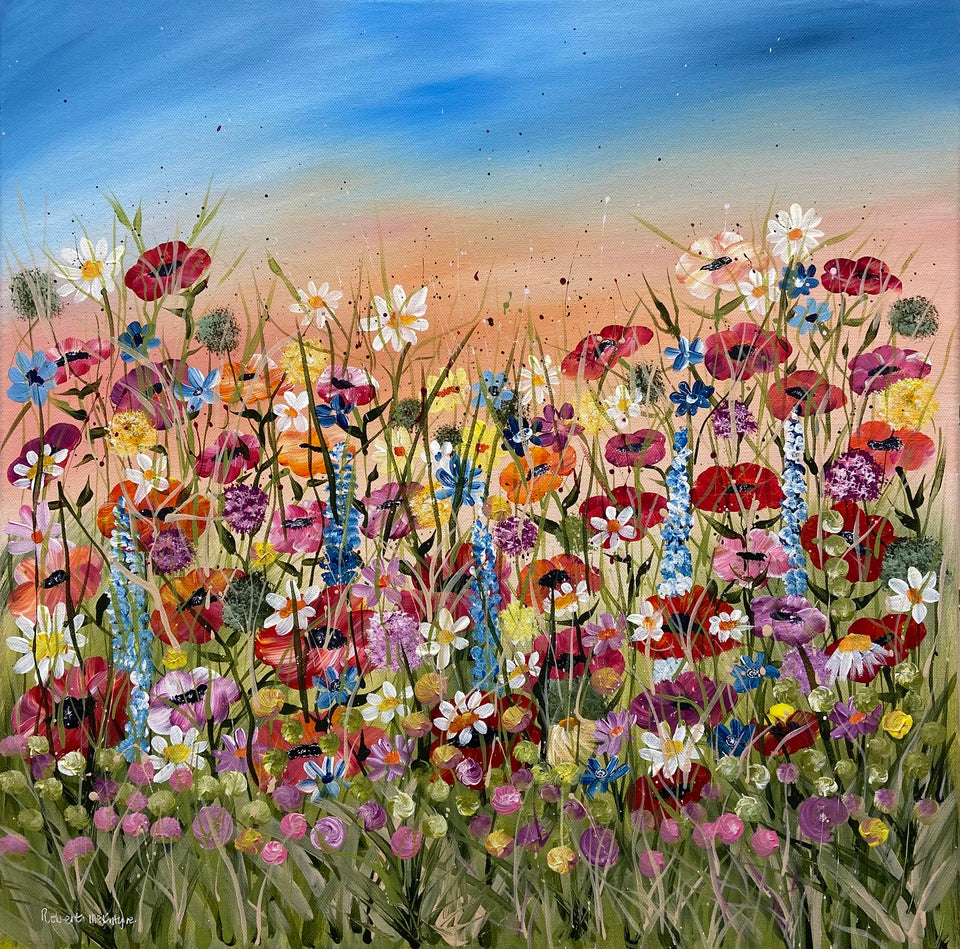 Meadow Flowers by Sunset