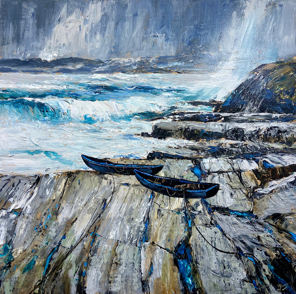 Irish Curraghs On The Western Seaboard