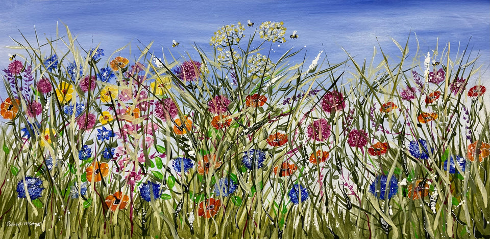 Flowers Amidst The Meadow Grasses