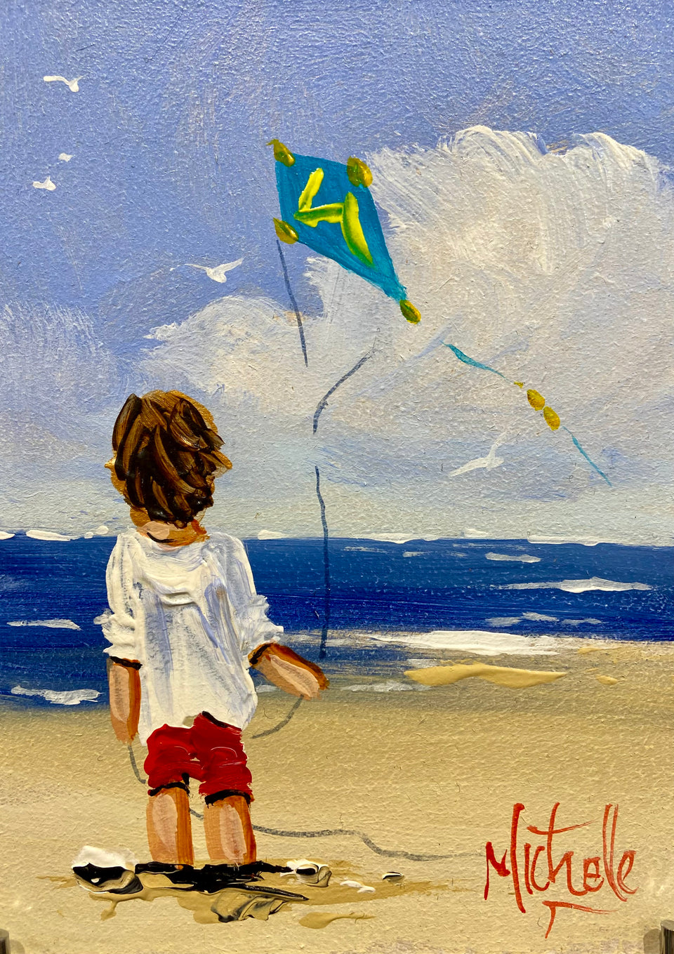 Boy With His Kite By The Seaside