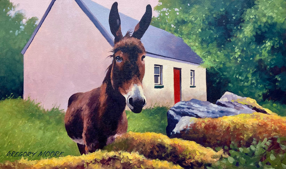 Donkey By The Farmstead Wall