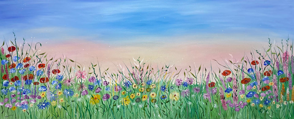 Wild Flowers in the Meadow Grasses