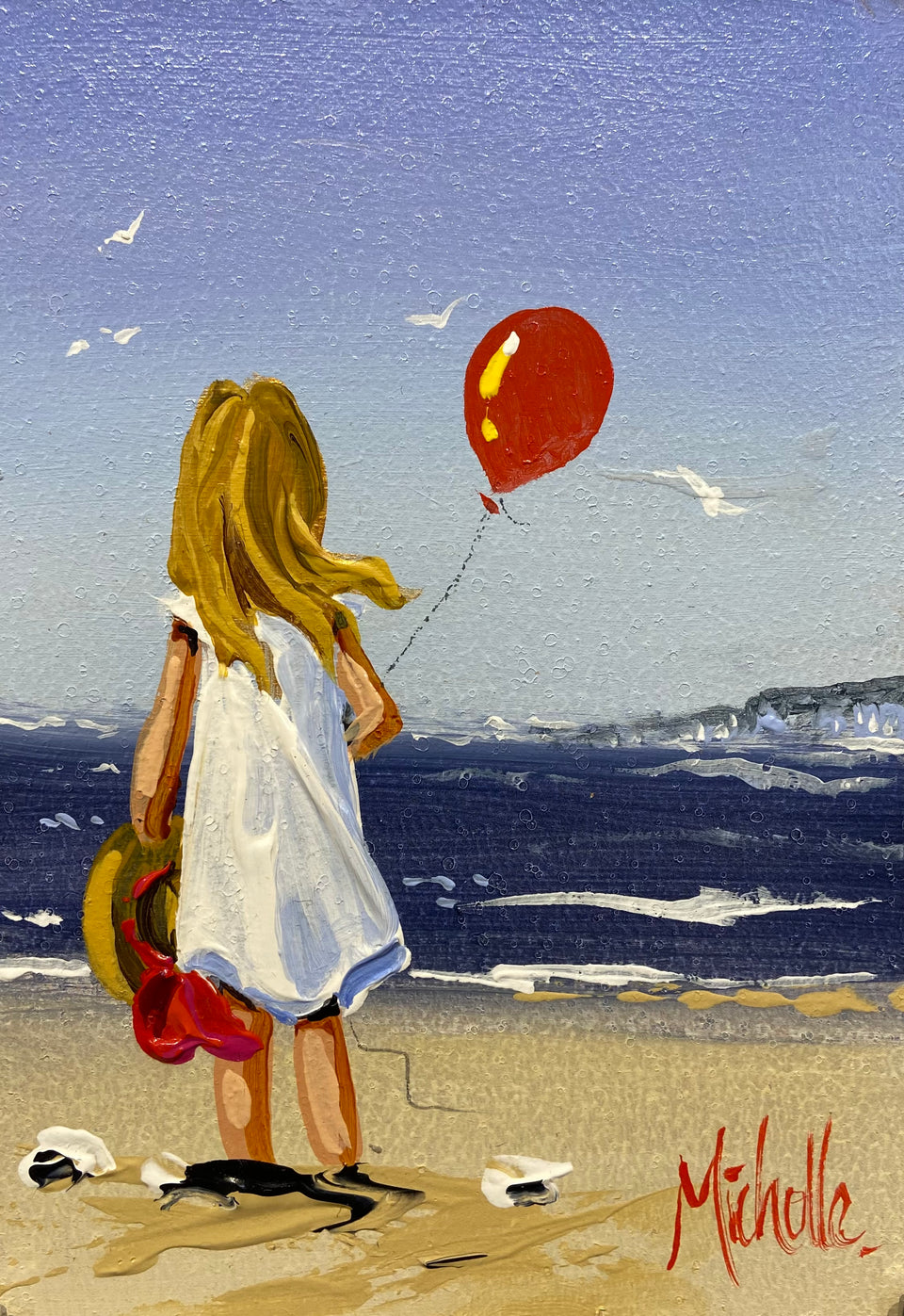 Girl with Sunhat and a Red Balloon