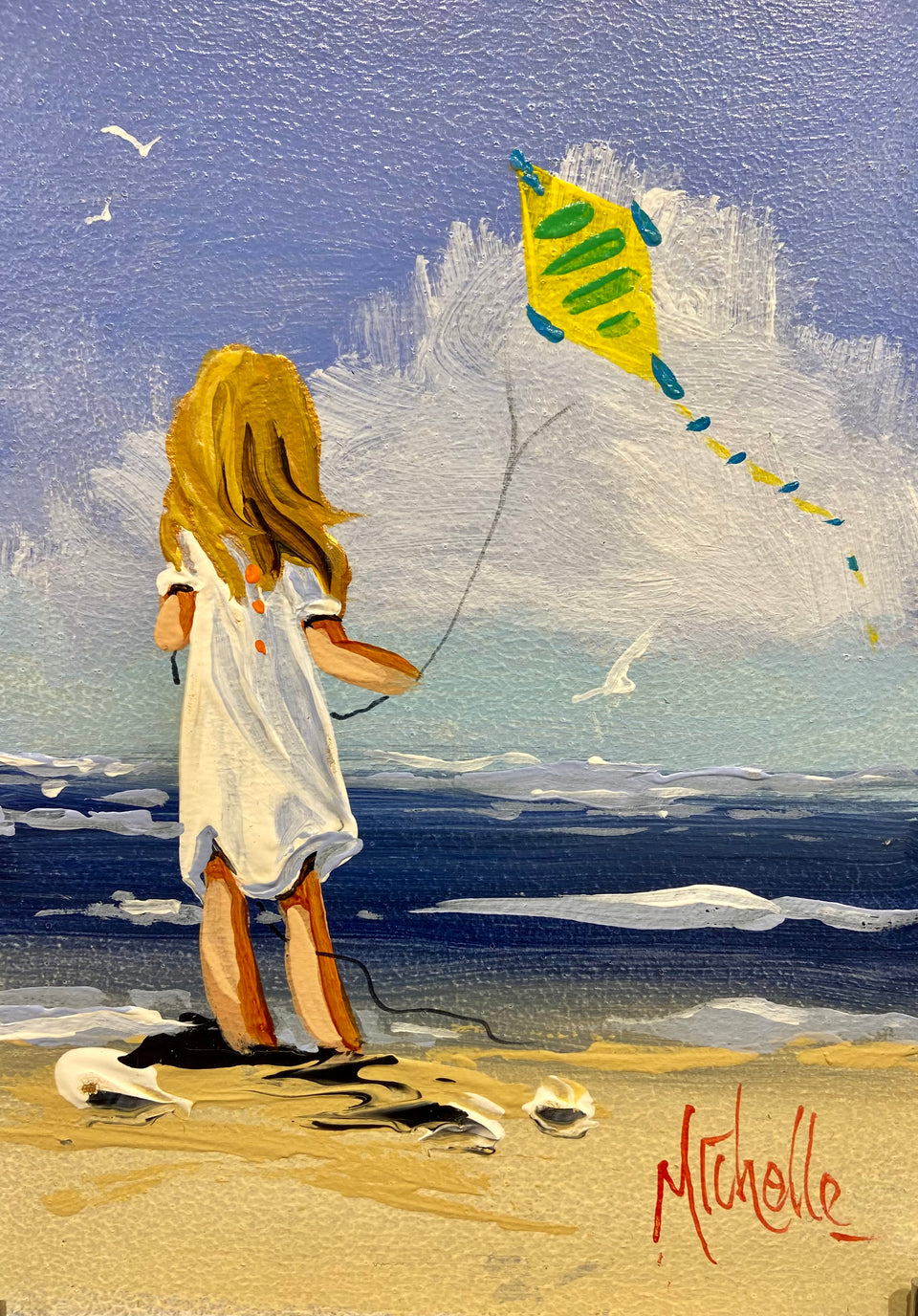 Young Girl With Yellow Kite