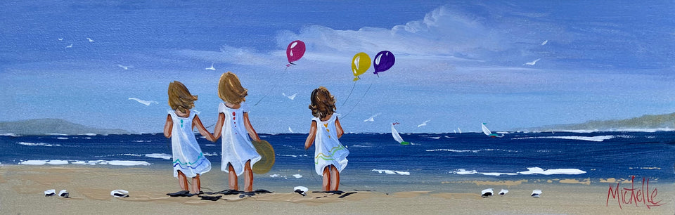 Sisters Flying Balloons