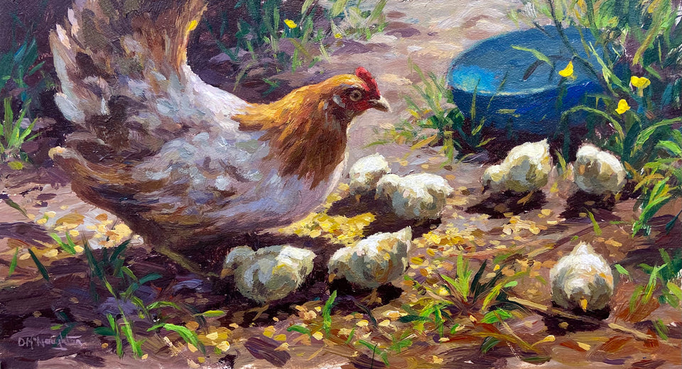 Mother Hen With Her Chicks