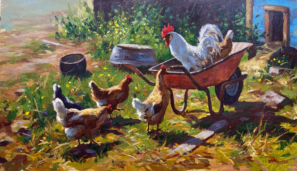 Chickens in The Old Farmyard
