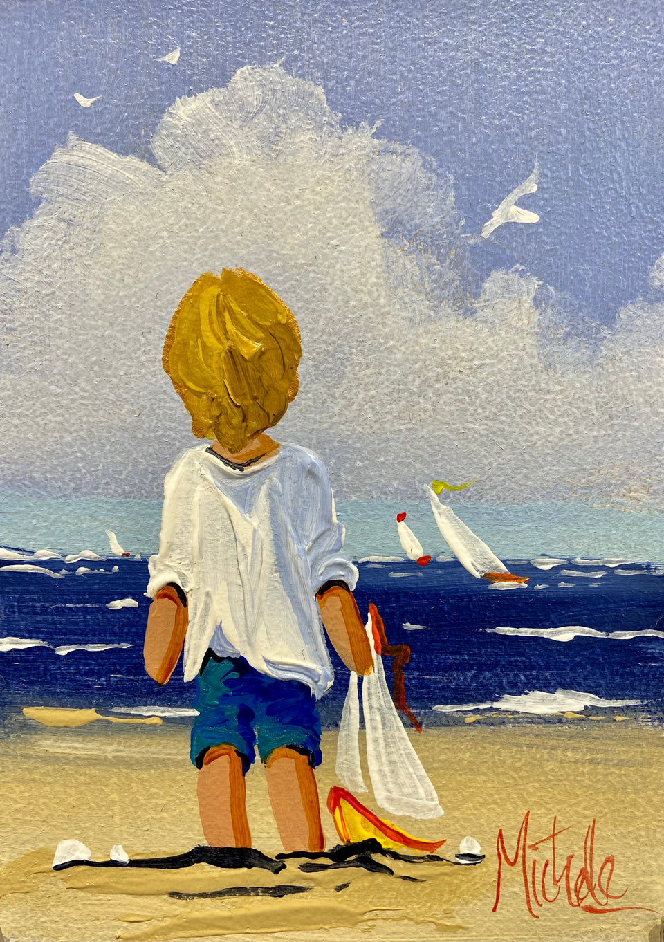 Young Boy with Model Sail Boat