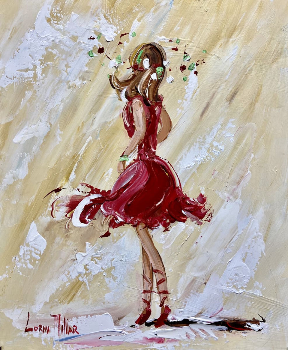 Ballerina In Red Original Artwork