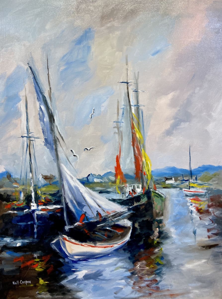 Boats In Kinsale Harbour Co.cork Original Artwork