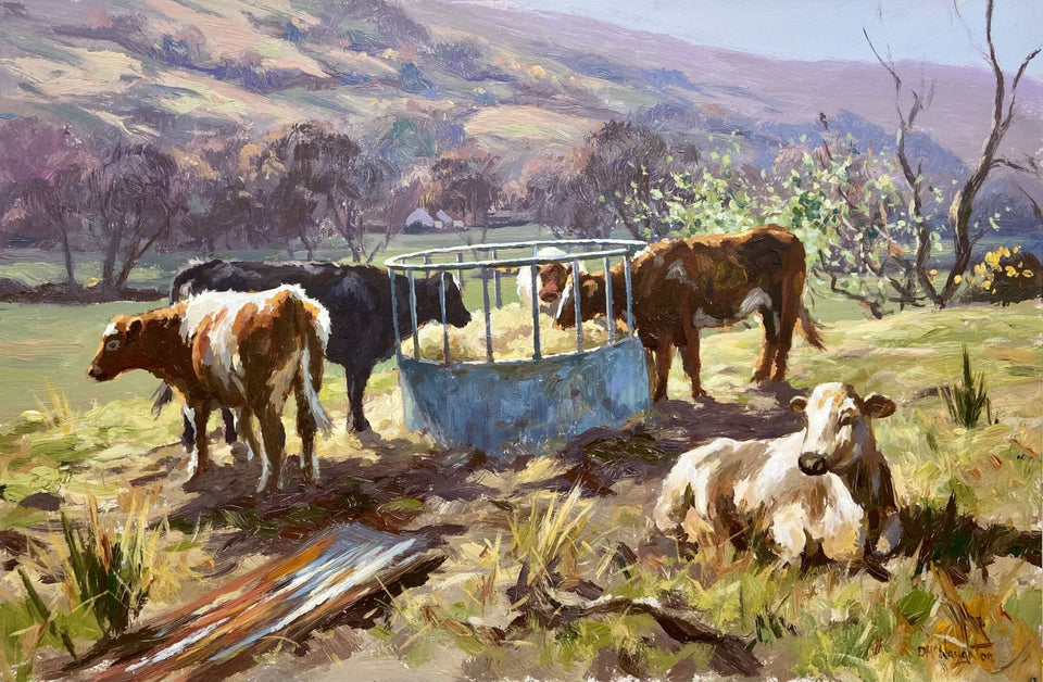 Cattle In The Antrim Glens Original Artwork