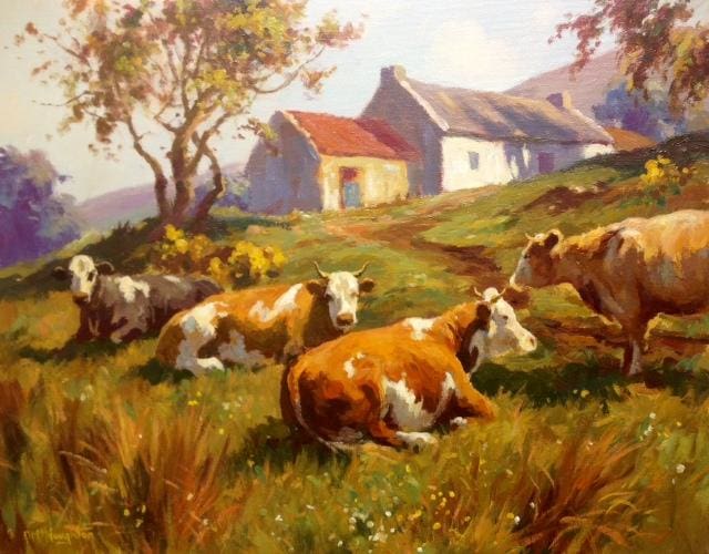 Cattle Resting by Donal McNaughton - Original Artwork