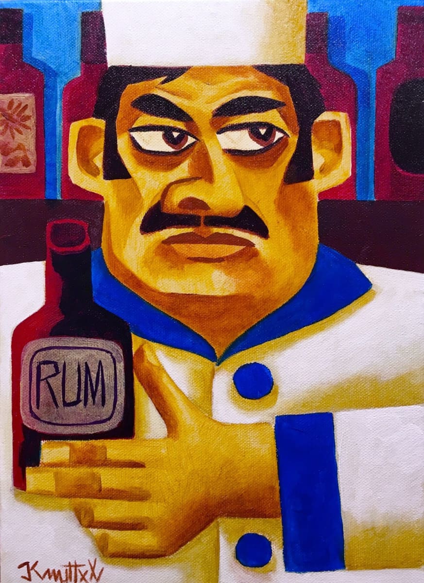 Chef With Rum Original Artwork