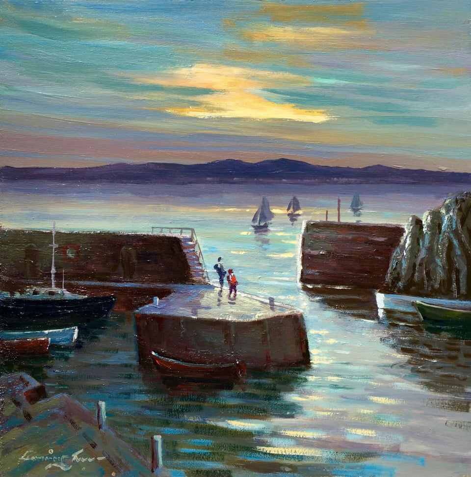 Evening Sunset Portstewart Harbour Original Artwork