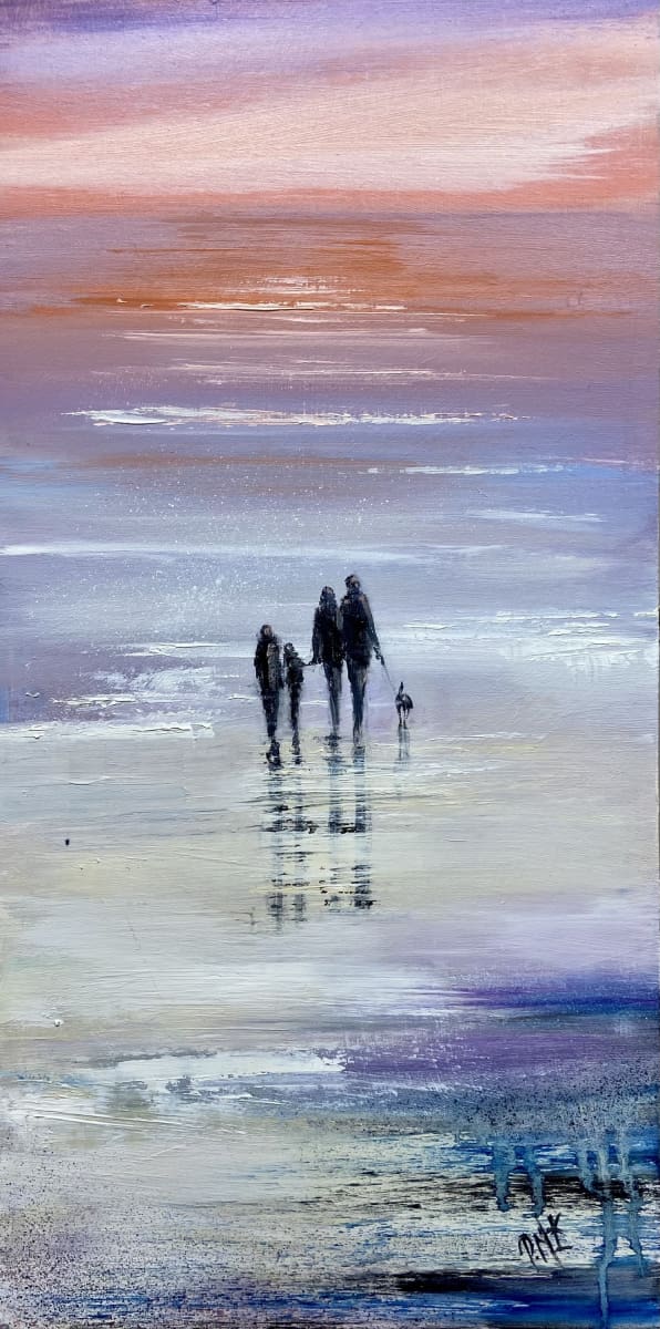 Family Time By Sunset Original Artwork