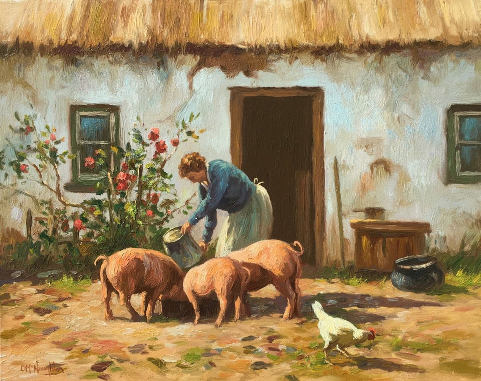 Feeding The Pigs Original Artwork