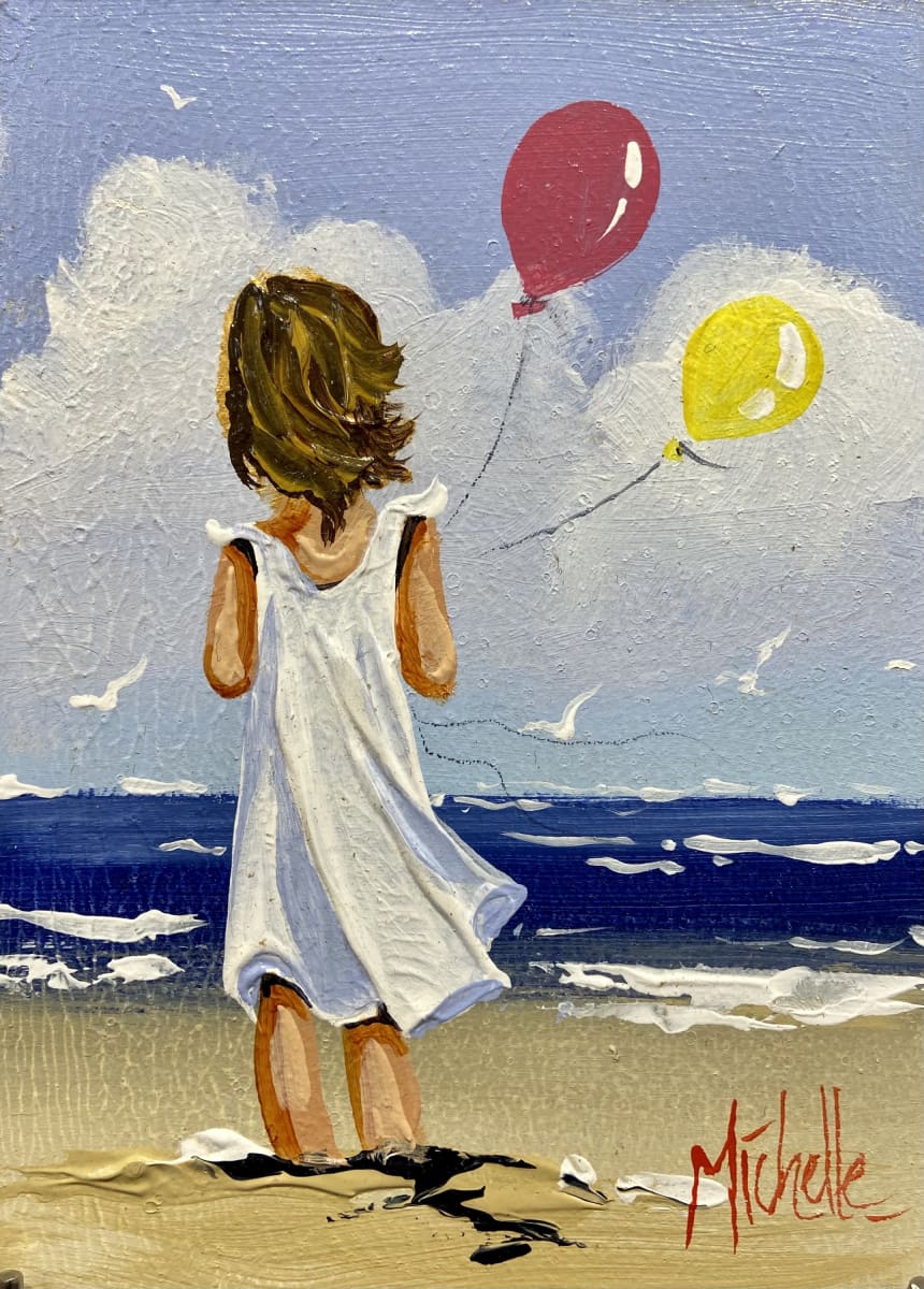 Girl With Balloons Original Artwork