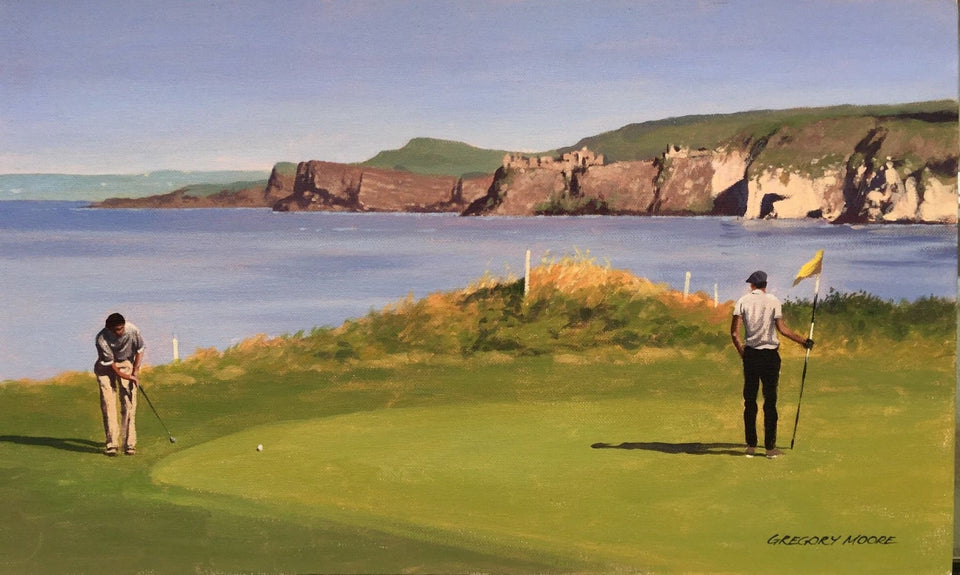 Golfing Near White Rocks Portrush Co.antrim Original Artwork
