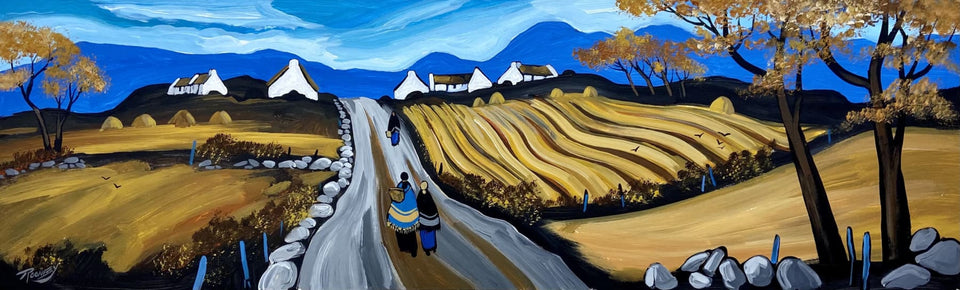 Harvest Fields And The Mournes Co.down Original Artwork