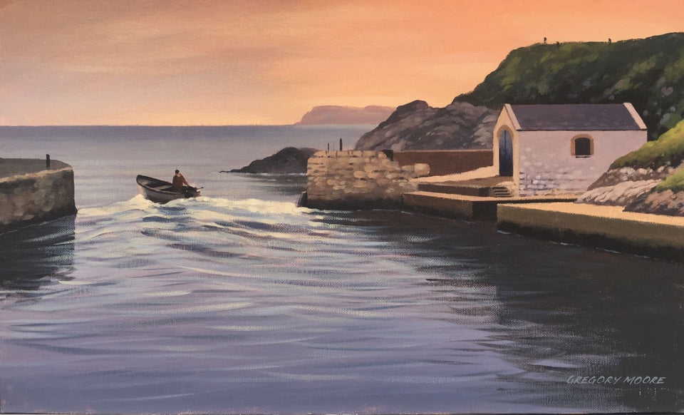 Sailing Out From Ballintoy Harbour Original Artwork