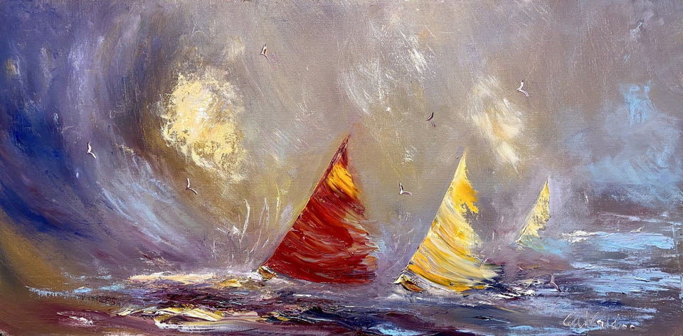 Sails On The Bay Original Artwork