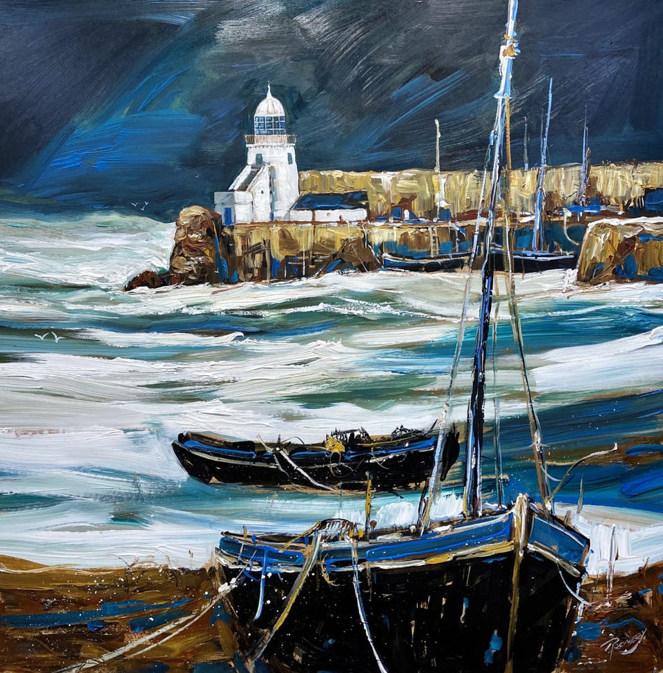Sea Surge Balbriggan Harbour Co.dublin Original Artwork