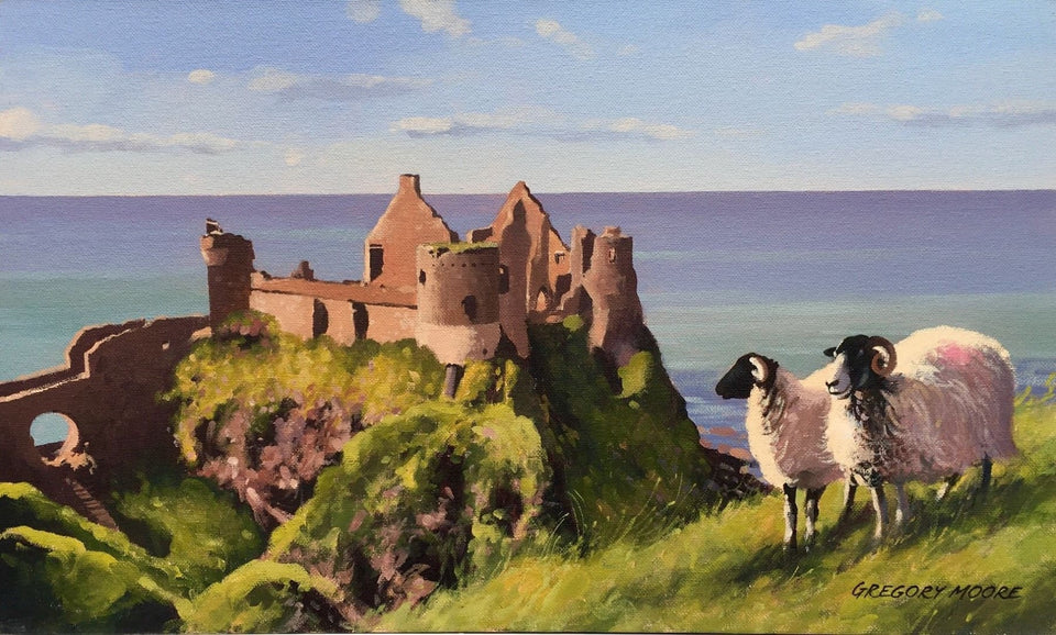 Sheep By Dunluce Castle Co.antrim Original Artwork
