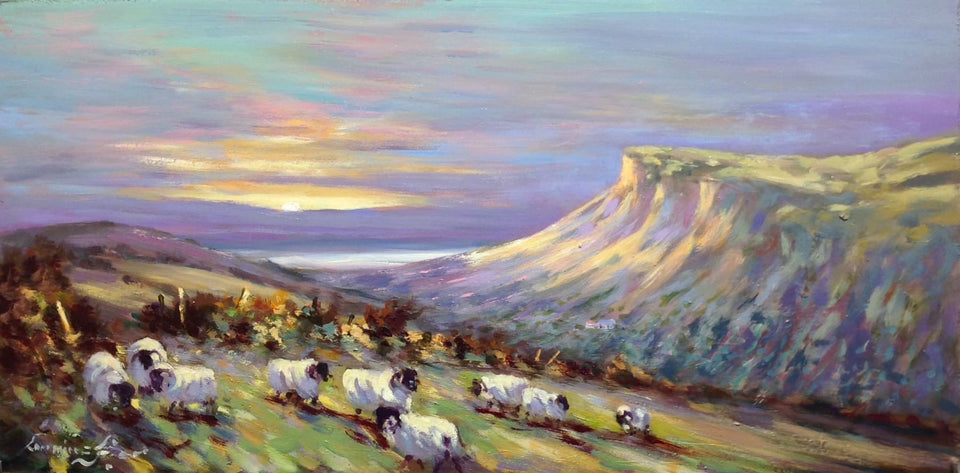 Sheep Grazing Glenarriffe Co.antrim Original Artwork