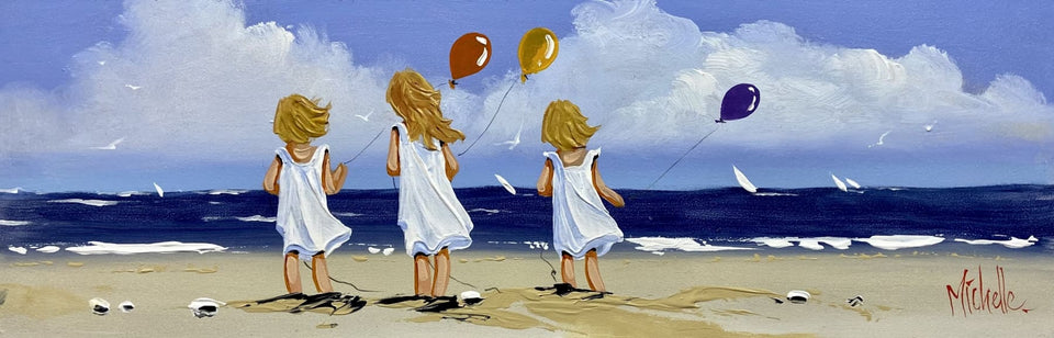 Sisters By The Seaside Original Artwork