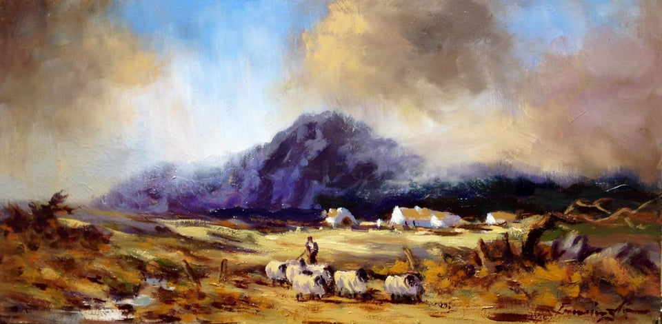 Tending Sheep In The Mournes Co.down Original Artwork