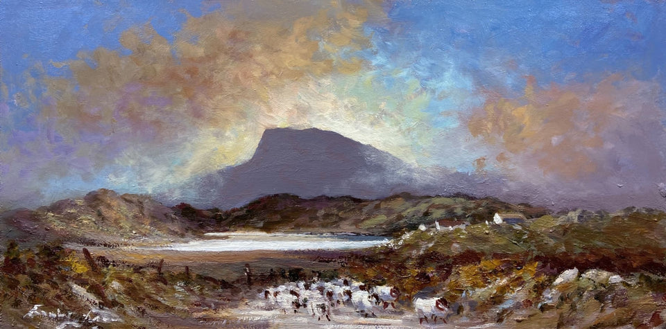 Tending Sheep Near Muckish Mountain Co.donegal. Original Artwork