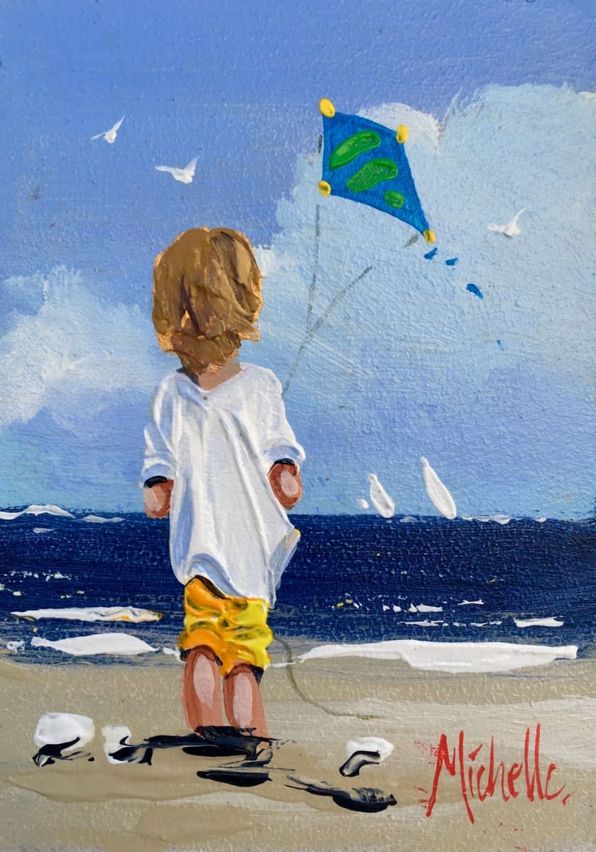 Young Boy With Kite Original Artwork