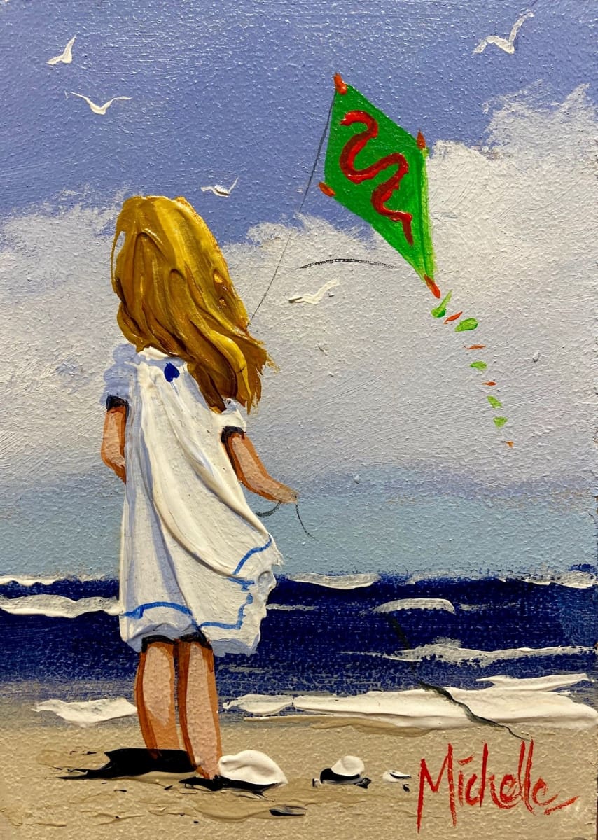 Young Girl With Kite Original Artwork